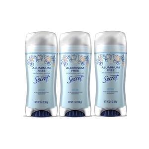 3 Pack Secret Aluminum Free Deodorant COTTON 2.4 oz 48 Hour Odor Protection